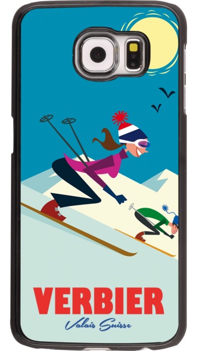 Samsung Galaxy S6 Case Hülle - Verbier Ski Downhill