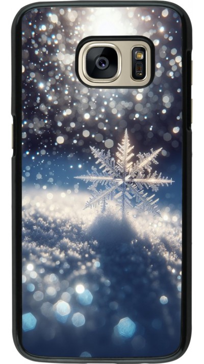 Samsung Galaxy S7 Case Hülle - Schneeflocke Solar Glanz