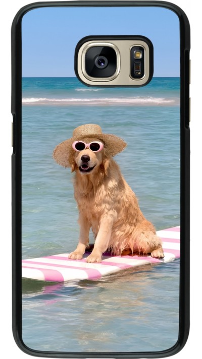 Samsung Galaxy S7 Case Hülle - Summer Dog on Paddle