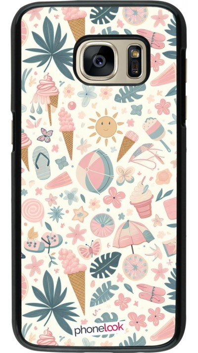 Samsung Galaxy S7 Case Hülle - Sommer Pink Muster