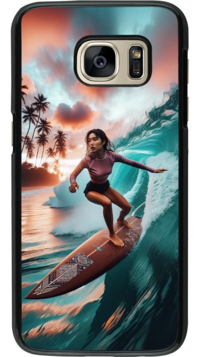 Samsung Galaxy S7 Case Hülle - Surferin aus Bali