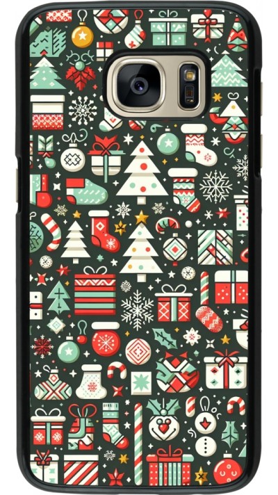 Samsung Galaxy S7 Case Hülle - Weihnachten 2023 Flachmuster