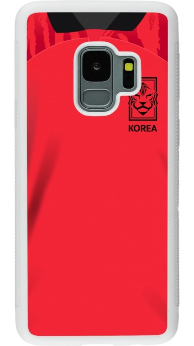 Samsung Galaxy S9 Case Hülle - Silikon weiss Südkorea 2022 personalisierbares Fussballtrikot