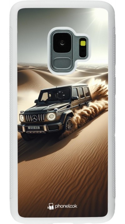 Samsung Galaxy S9 Case Hülle - Silikon weiss Mercedes G Drift Wueste