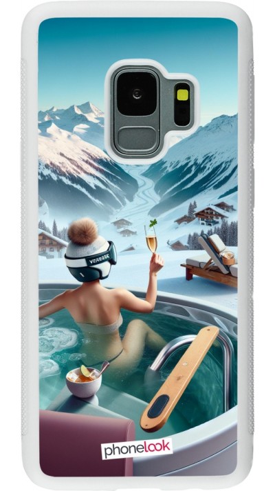 Samsung Galaxy S9 Case Hülle - Silikon weiss Berg Glamour Whirlpool