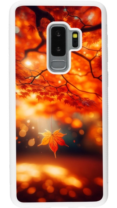 Samsung Galaxy S9+ Case Hülle - Silikon weiss Herbst Magisch Orange