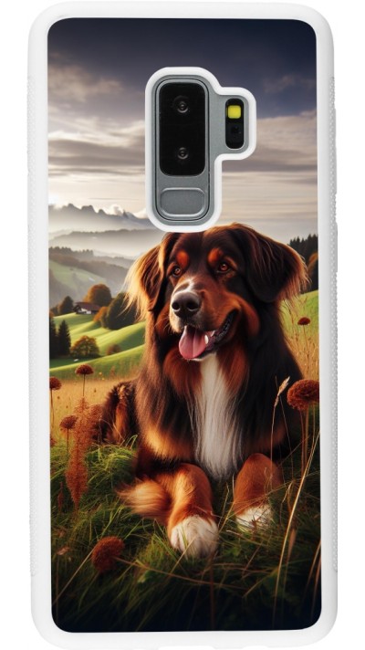 Samsung Galaxy S9+ Case Hülle - Silikon weiss Hund Land Schweiz