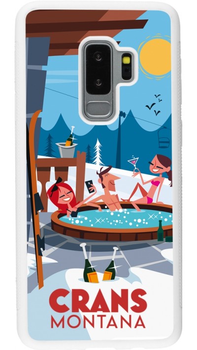 Samsung Galaxy S9+ Case Hülle - Silikon weiss Crans-Montana Mountain Jacuzzi