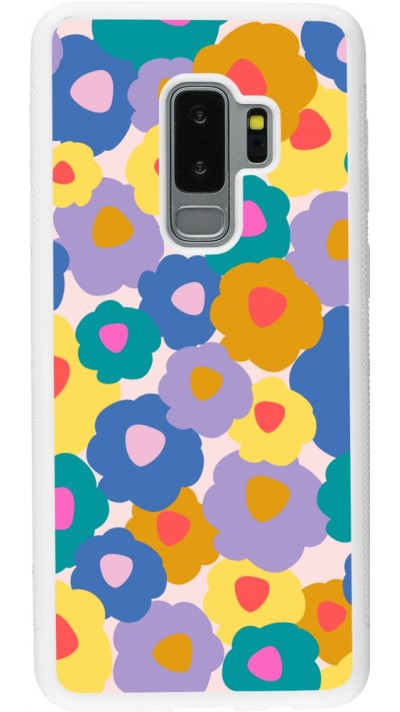 Samsung Galaxy S9+ Case Hülle - Silikon weiss Easter 2024 flower power