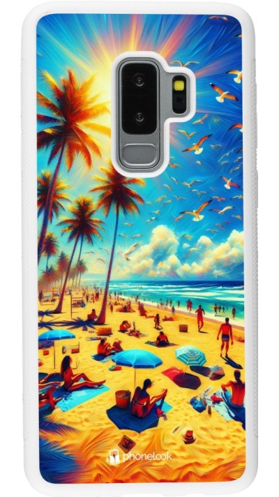 Samsung Galaxy S9+ Case Hülle - Silikon weiss Sommer Paradies Farbe