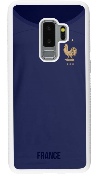 Samsung Galaxy S9+ Case Hülle - Silikon weiss Frankreich 2022 personalisierbares Fussballtrikot