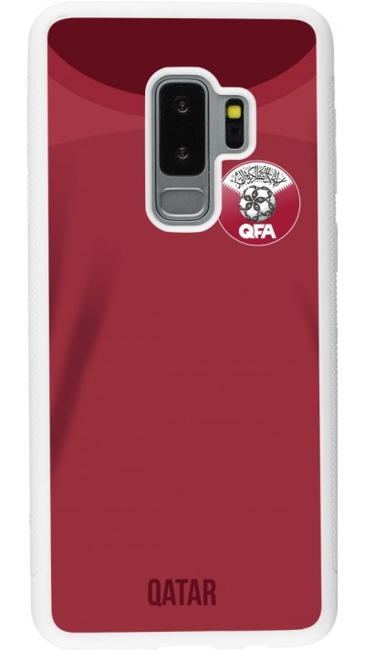 Samsung Galaxy S9+ Case Hülle - Silikon weiss Katar 2022 personalisierbares Fussballtrikot