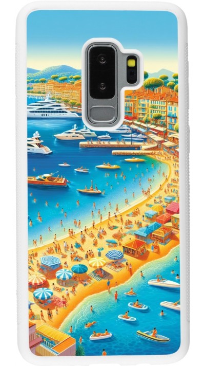 Samsung Galaxy S9+ Case Hülle - Silikon weiss French Riviera People