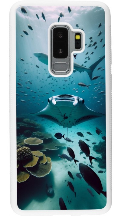 Samsung Galaxy S9+ Case Hülle - Silikon weiss Manta Lagune Reinigung