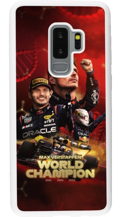 Samsung Galaxy S9+ Case Hülle - Silikon weiss Max Verstappen Champion 2023