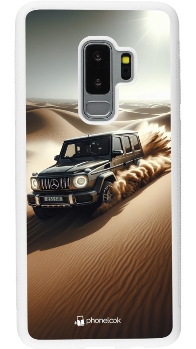 Samsung Galaxy S9+ Case Hülle - Silikon weiss Mercedes G Drift Wueste