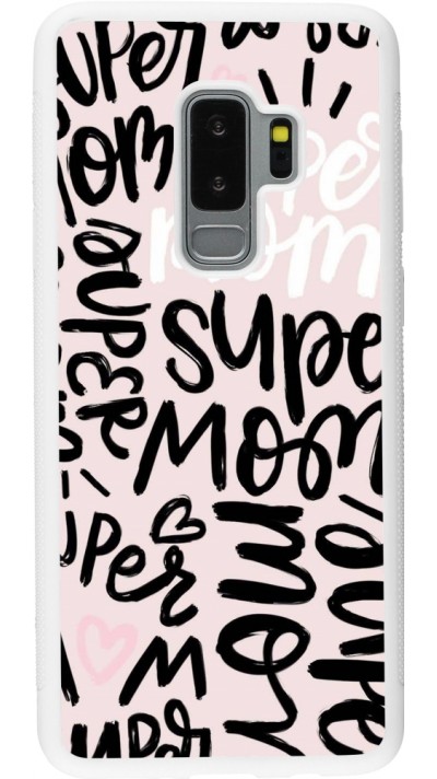 Samsung Galaxy S9+ Case Hülle - Silikon weiss Mom 2024 Super mom