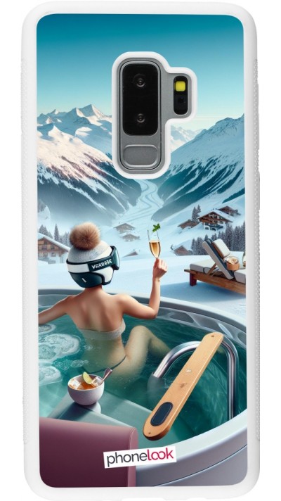 Samsung Galaxy S9+ Case Hülle - Silikon weiss Berg Glamour Whirlpool