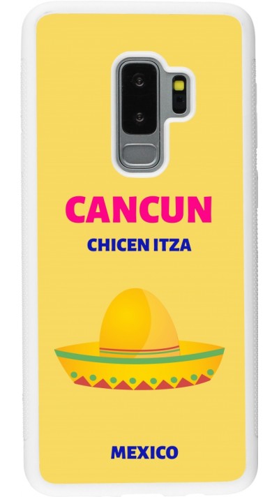 Samsung Galaxy S9+ Case Hülle - Silikon weiss Pop Summer Destination Cancun