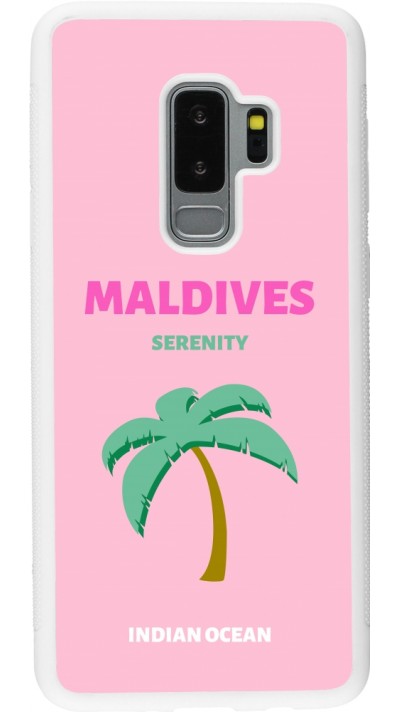 Samsung Galaxy S9+ Case Hülle - Silikon weiss Pop Summer Destination Maldives