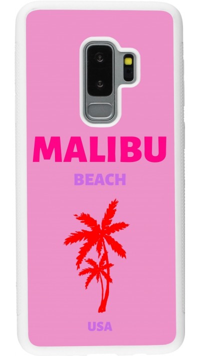 Samsung Galaxy S9+ Case Hülle - Silikon weiss Pop Summer Destination Malibu