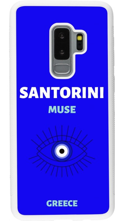 Samsung Galaxy S9+ Case Hülle - Silikon weiss Pop Summer Destination Santorini