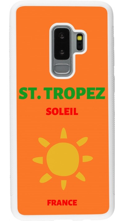 Samsung Galaxy S9+ Case Hülle - Silikon weiss Pop Summer Destination St-Tropez