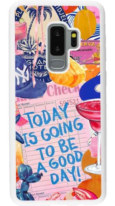 Samsung Galaxy S9+ Case Hülle - Silikon weiss Preppy Today is Going to be a good day