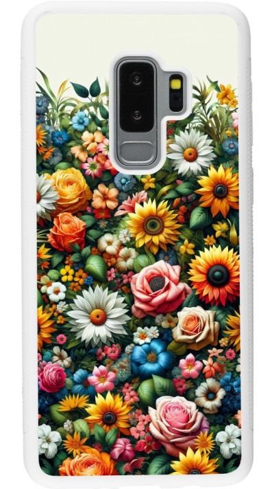 Samsung Galaxy S9+ Case Hülle - Silikon weiss Sommer Blumenmuster