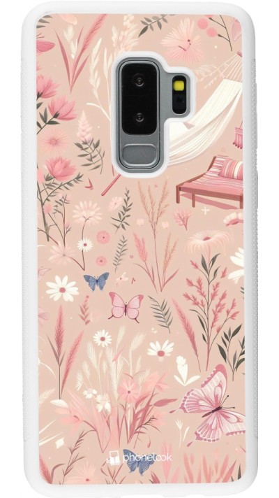 Samsung Galaxy S9+ Case Hülle - Silikon weiss Sommer Pastellmuster