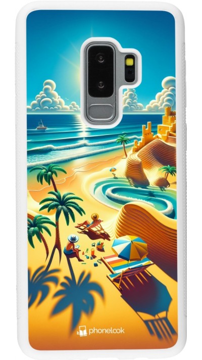 Samsung Galaxy S9+ Case Hülle - Silikon weiss Sonnenuntergang Brise