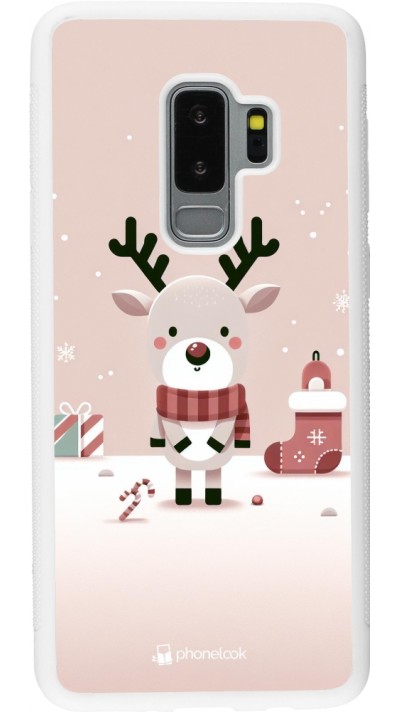 Samsung Galaxy S9+ Case Hülle - Silikon weiss Weihnachten 2023 Choupinette Rentier