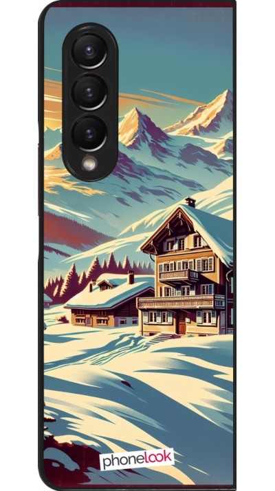 Samsung Galaxy Z Fold4 Case Hülle - Chalet Berg verschneit