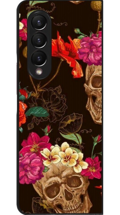 Samsung Galaxy Z Fold4 Case Hülle - Skulls and flowers