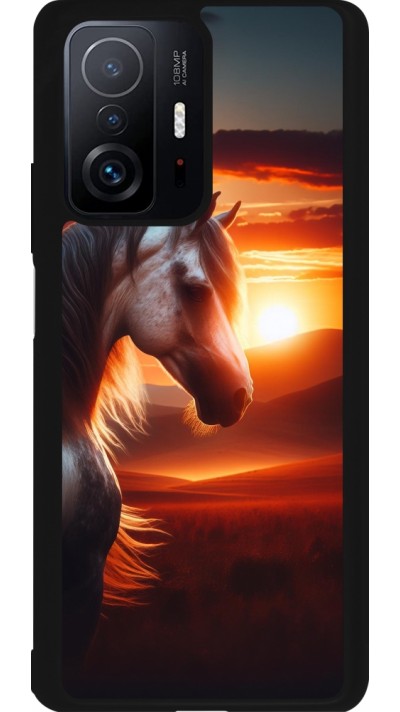 Xiaomi 11T Case Hülle - Silikon schwarz Majestätischer Sonnenuntergang Pferd