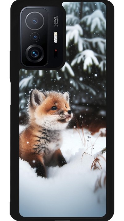 Xiaomi 11T Case Hülle - Silikon schwarz Weihnachten 2023 Fuechslein Tanne