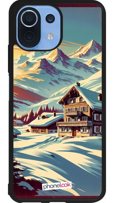 Xiaomi Mi 11 Lite 5G Case Hülle - Silikon schwarz Chalet Berg verschneit