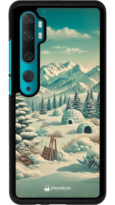 Xiaomi Mi Note 10 / Note 10 Pro Case Hülle - Vintage Schneebedeckter Berg Iglu