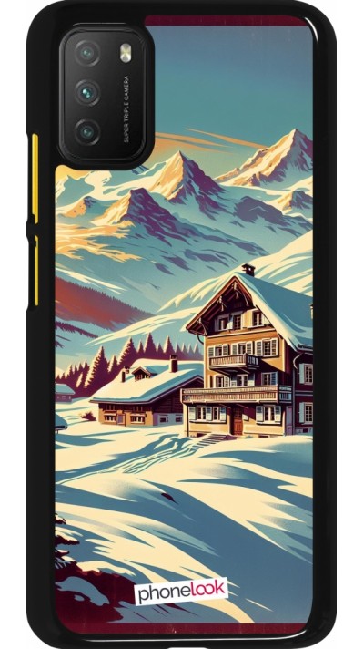 Xiaomi Poco M3 Case Hülle - Chalet Berg verschneit