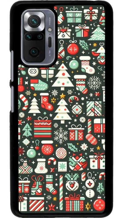 Xiaomi Redmi Note 10 Pro Case Hülle - Weihnachten 2023 Flachmuster