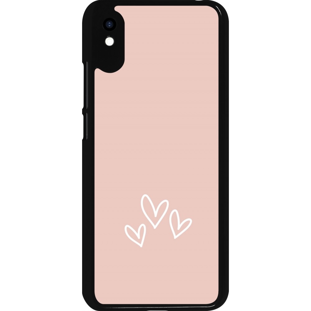 Coque Xiaomi Redmi 9A - Valentine 2023 three minimalist hearts