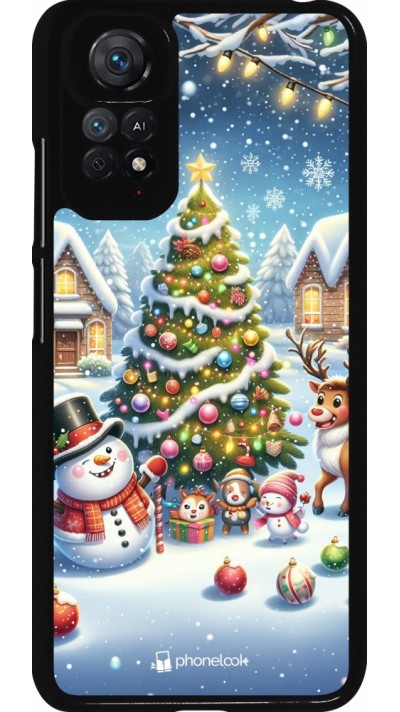 Xiaomi Redmi Note 11 / 11S Case Hülle - Weihnachten 2023 Schneemann und Tannenbaum