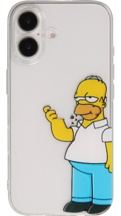 Coque iPhone 16 - Gel cartoon Homer Simpson