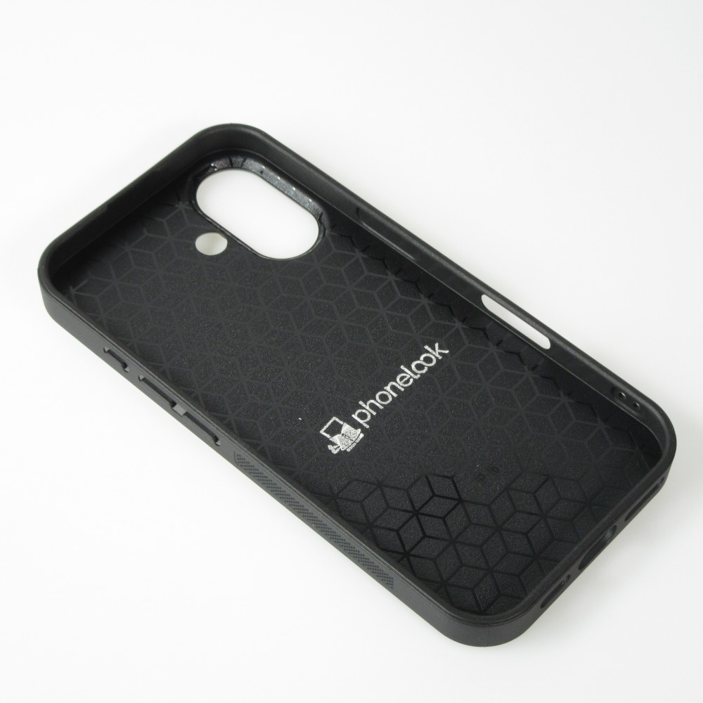 Coque personnalisée avec bords en silicone noir - iPhone 16